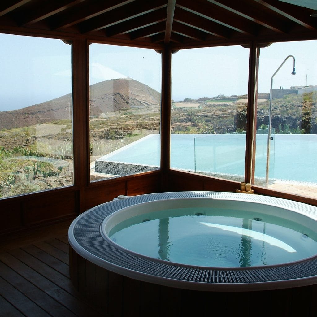 La sauna situada en la zona de spa de Las Casas Del Camino Real.